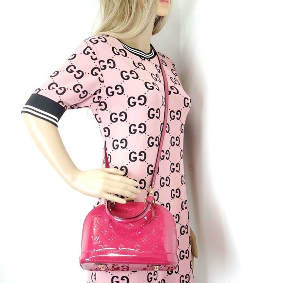 100% Authentic Louis Vuitton Alma BB Vernis Fuchsia Crossbody Bag - Picture 15 of 16